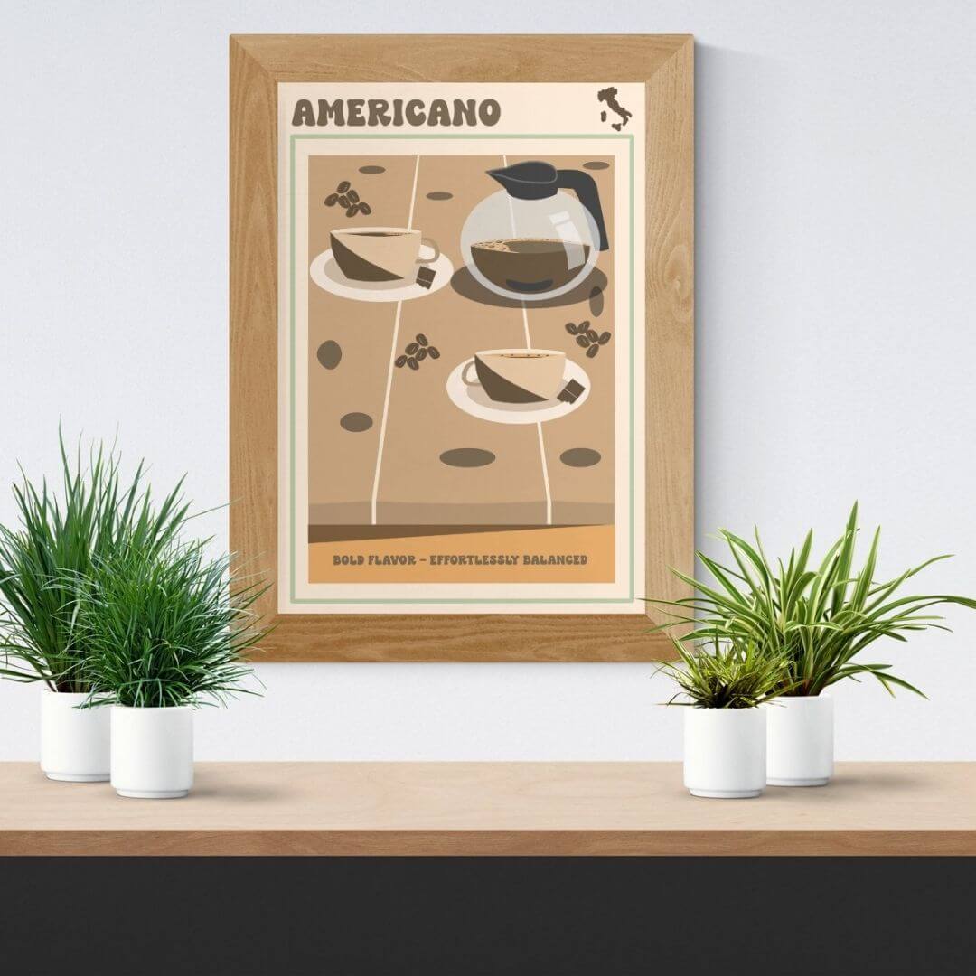 Plakater hængende på vægge.