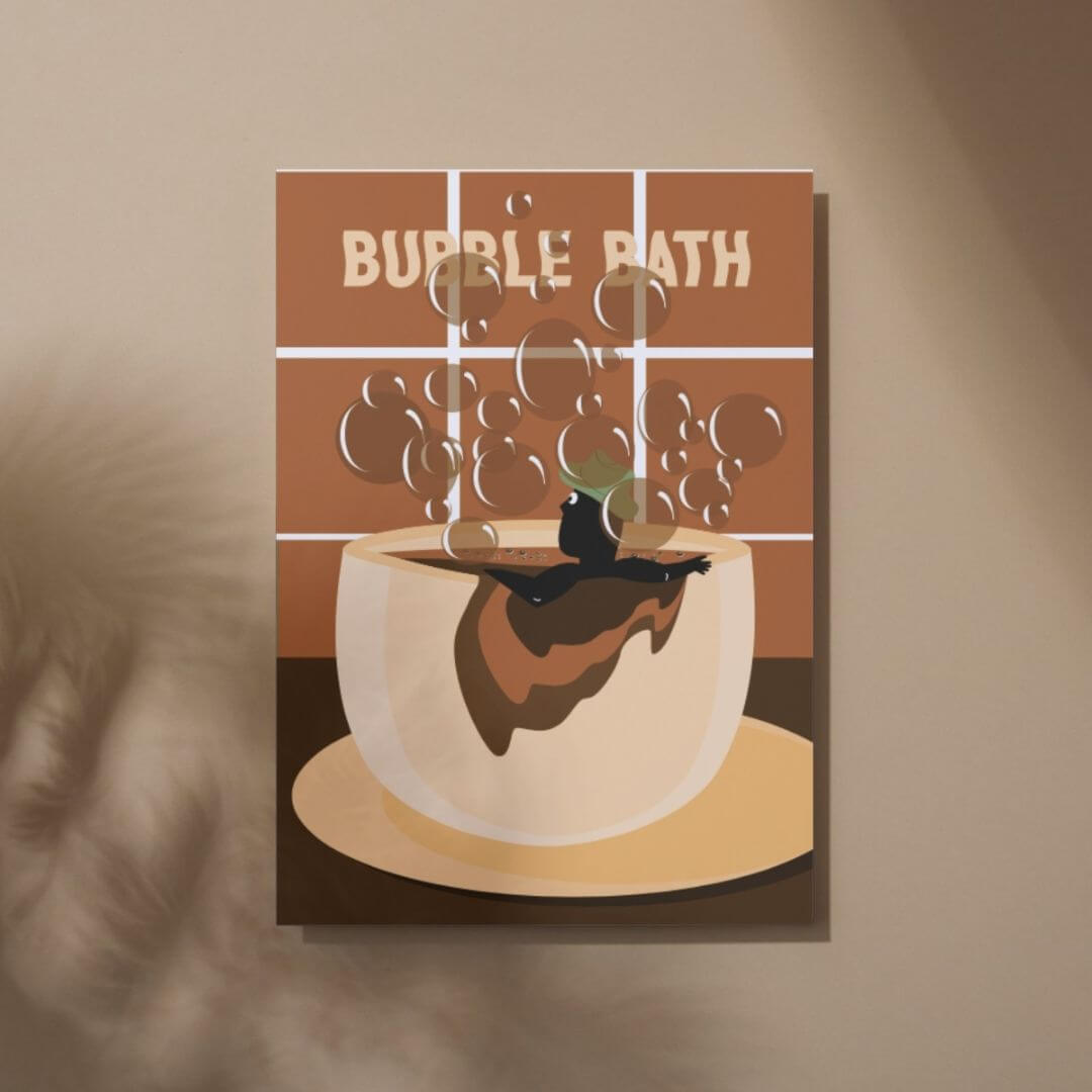 Plakater hængende på vægge.