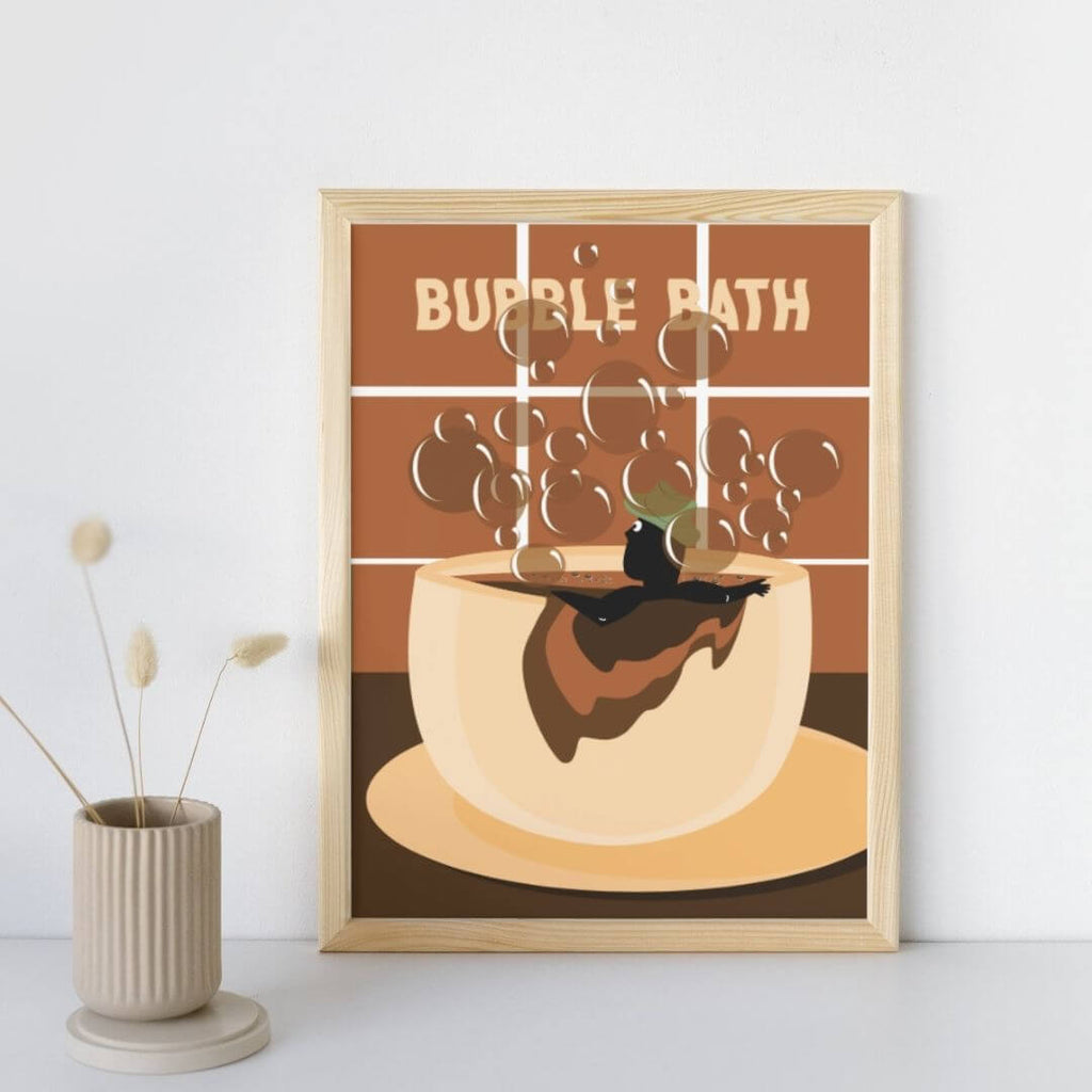 Plakater hængende på vægge.